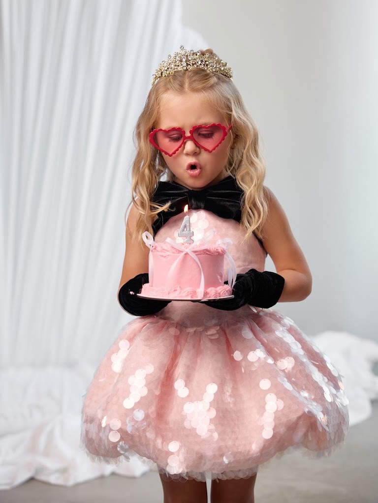 Pink Sequin Tulle Girl Birthda - огляд і ціна Toddler Girl Tulle Party Dress