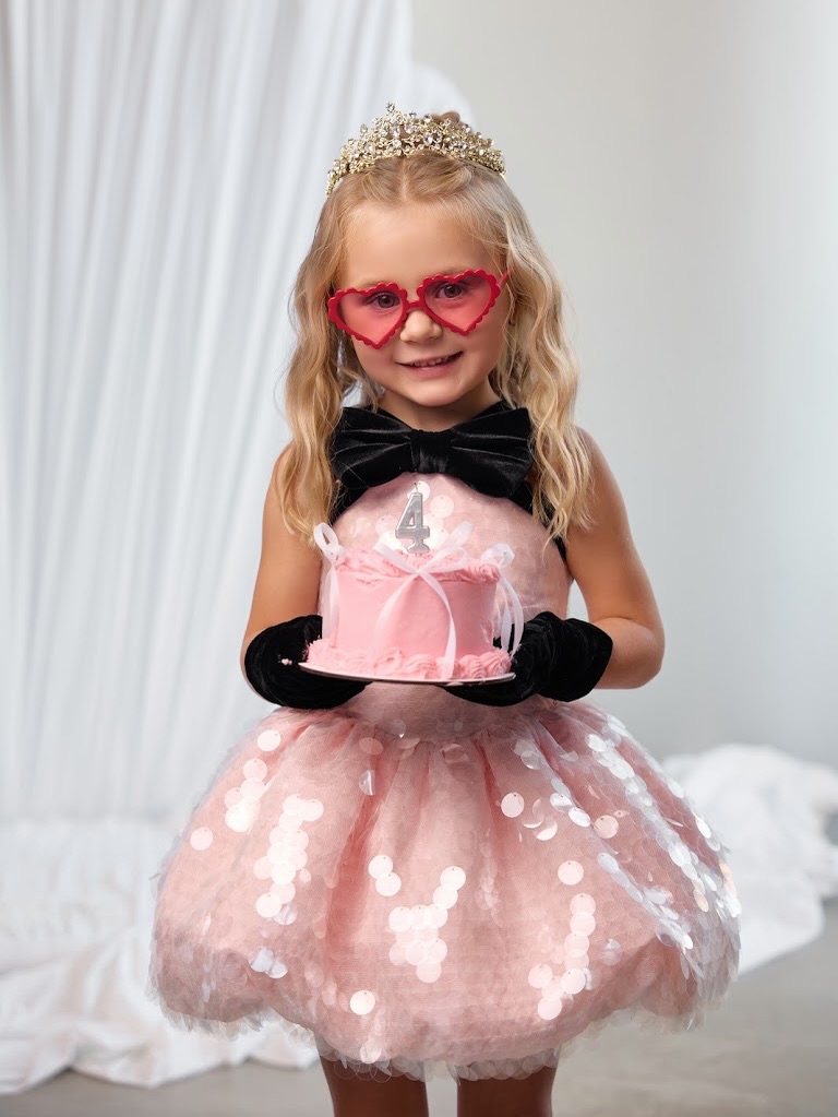Pink Sequin Tulle Girl Birthda - огляд і ціна Toddler Girl Tulle Party Dress