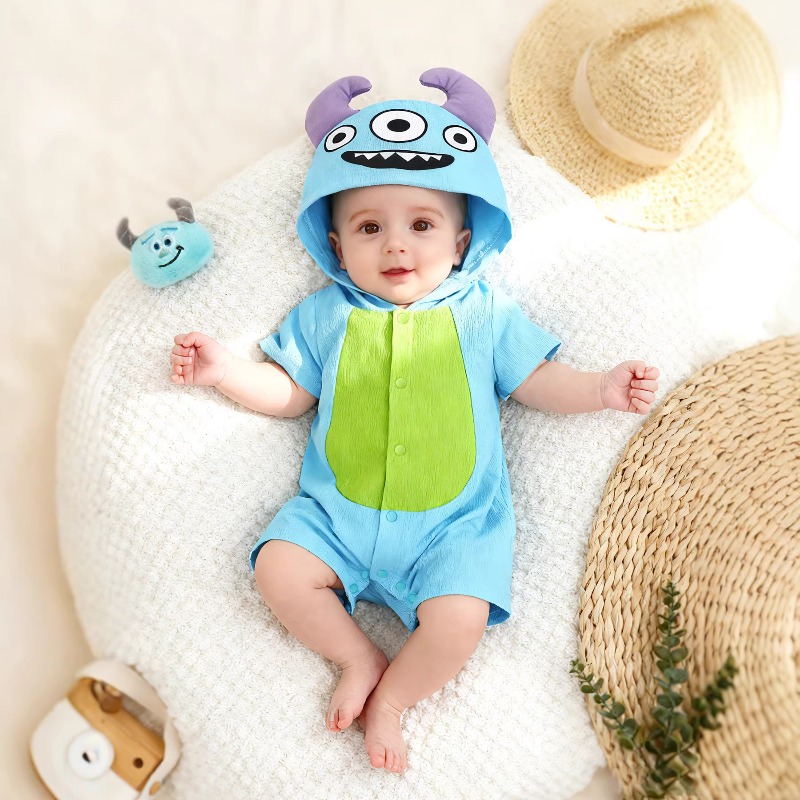 Newborn Baby Blue Monster Romp - огляд і ціна Cotton Baby Onesies Zipper