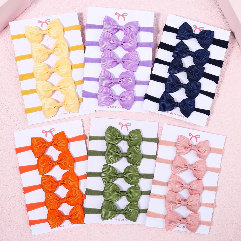 5Pcs/Set Girls Solid Color Bow - огляд і ціна Baby Gear