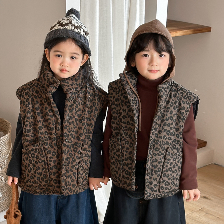 Kids Leopard Print Padded Vest - огляд і ціна Toddler Boy Winter Fleece Jacket