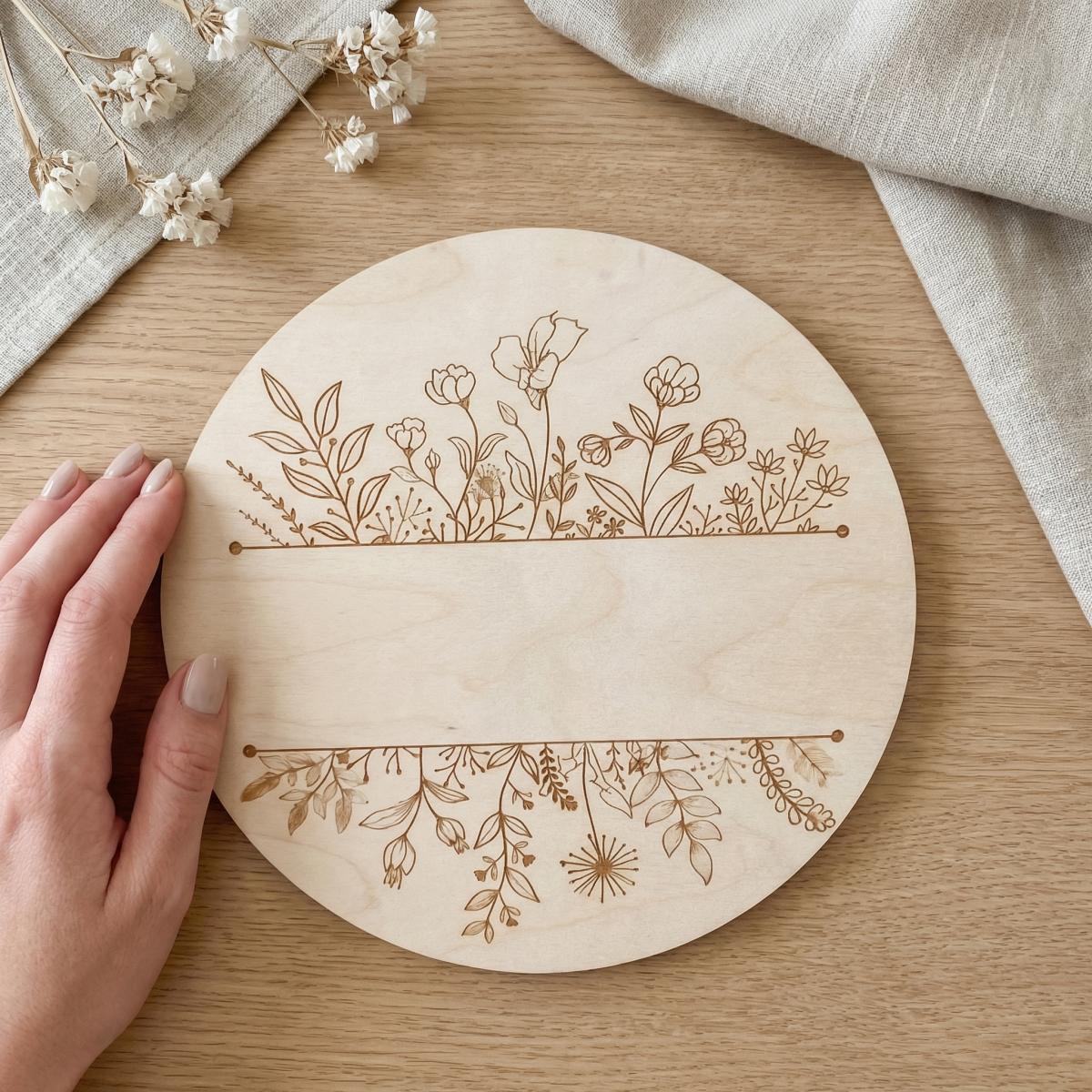 Personalized Floral Round Wood - огляд і ціна Nursery