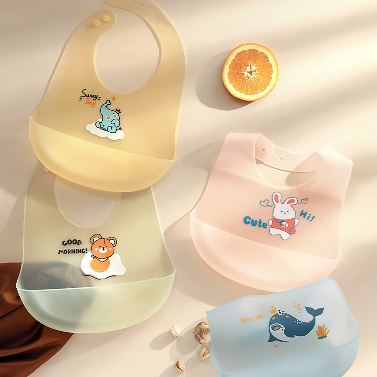 0-1Year Baby Silicone Bib Summ - огляд і ціна Waterproof Baby Bibs Silicone
